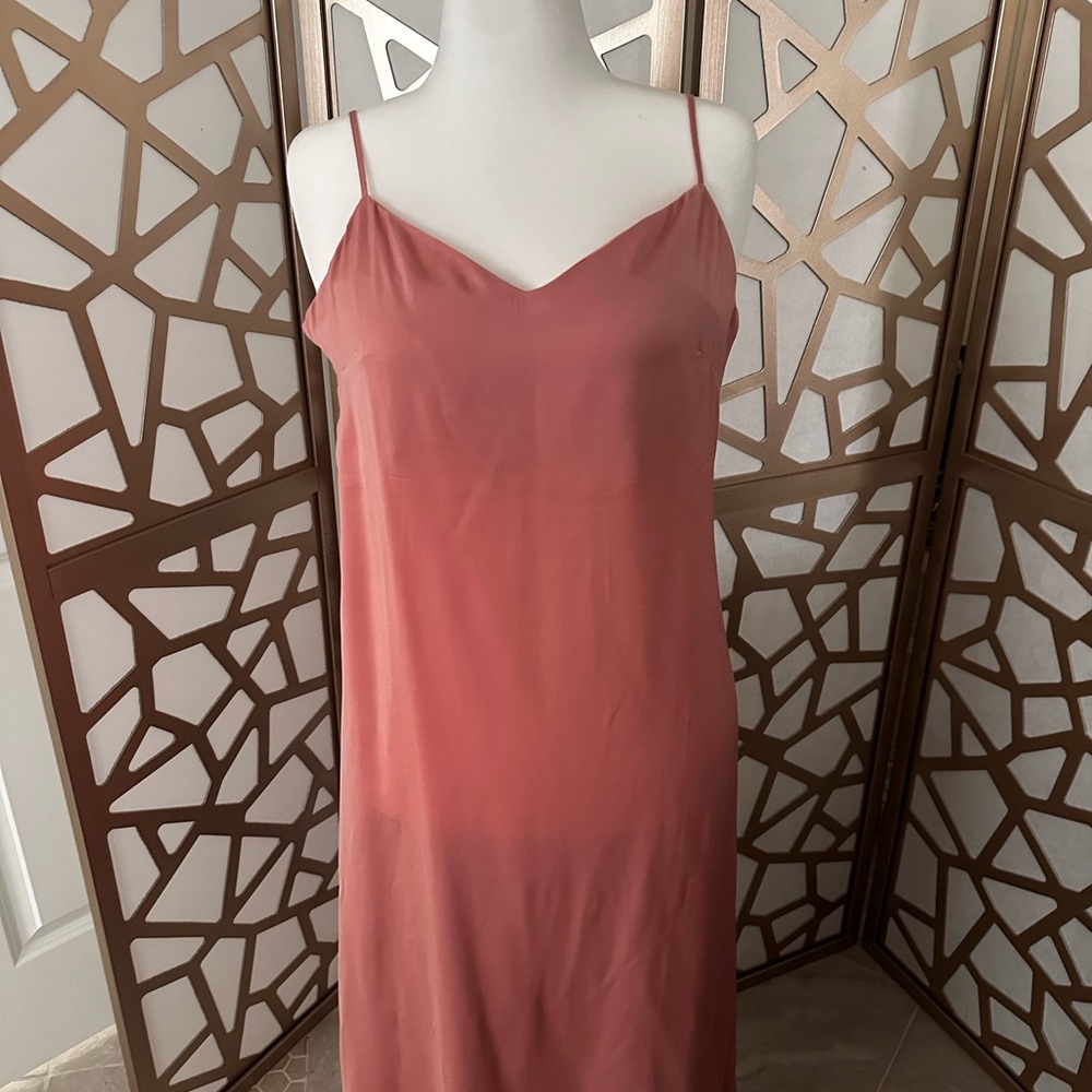 Elegant Coral Sleeveless Dress
